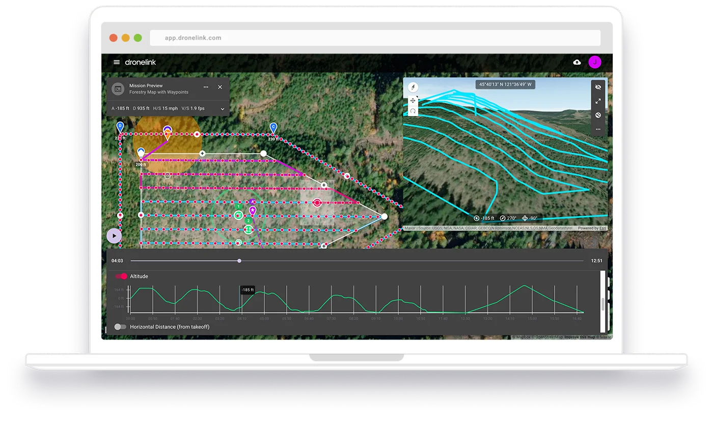 Dronelink mission planner running in a desktop browser