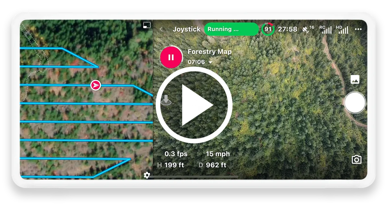 Dronelink flight dashboard on a phone