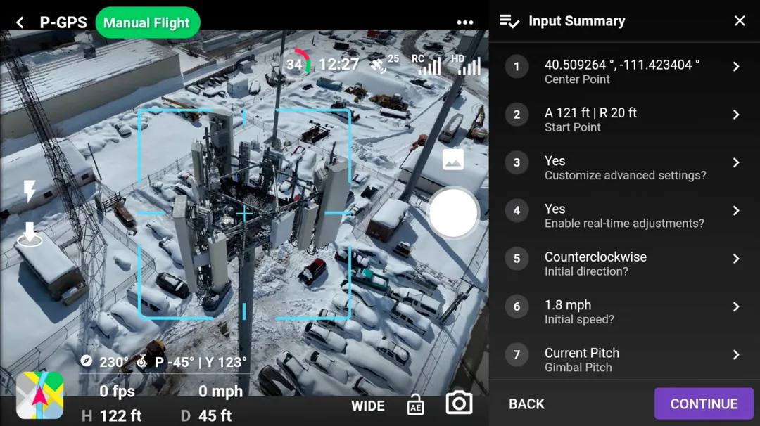 Setting up an orbit on-the-fly in the field